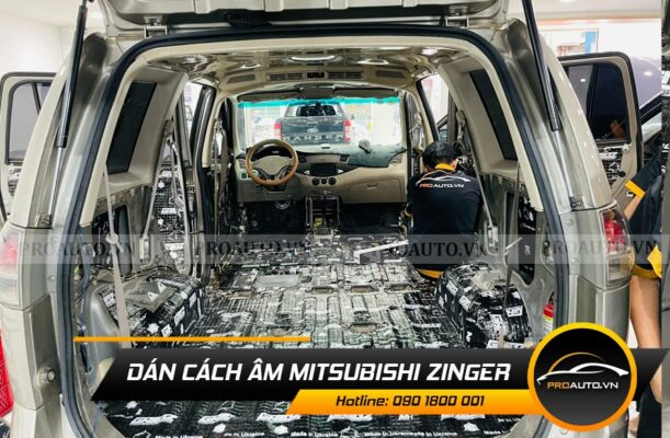 Thi công cách âm toàn bộ sàn xe Mitsubishi Zinger vật liệu cách âm GRIBZ