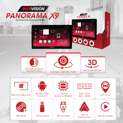 Màn hình dvd android ô tô Webvision Panorama X9