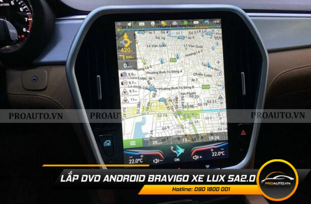 Lắp màn hình android cho Vinfast Lux A tại proauto.vn